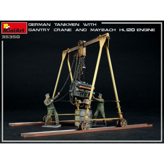 Miniart 35350 - 1/35 German Tankmen With Gantry Crane & Maybach HL